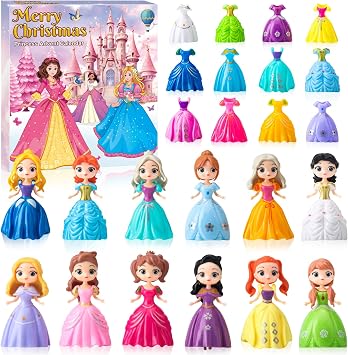 Princess Advent Calendar 2026 for Girls - 24 Days of Surprises Countdown