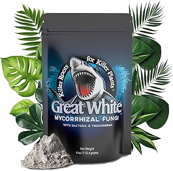 Great White Mycorrhizal Fungi 4 oz, Beneficial Bacteria for Plant Growth, Root Stimulator, Concentrated 3-in-1 Formula by Plant Success