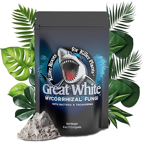 Great White Mycorrhizal Fungi 4 oz, Beneficial Bacteria for Plant Growth, Root Stimulator, Concentrated 3-in-1 Formula by Plant Success