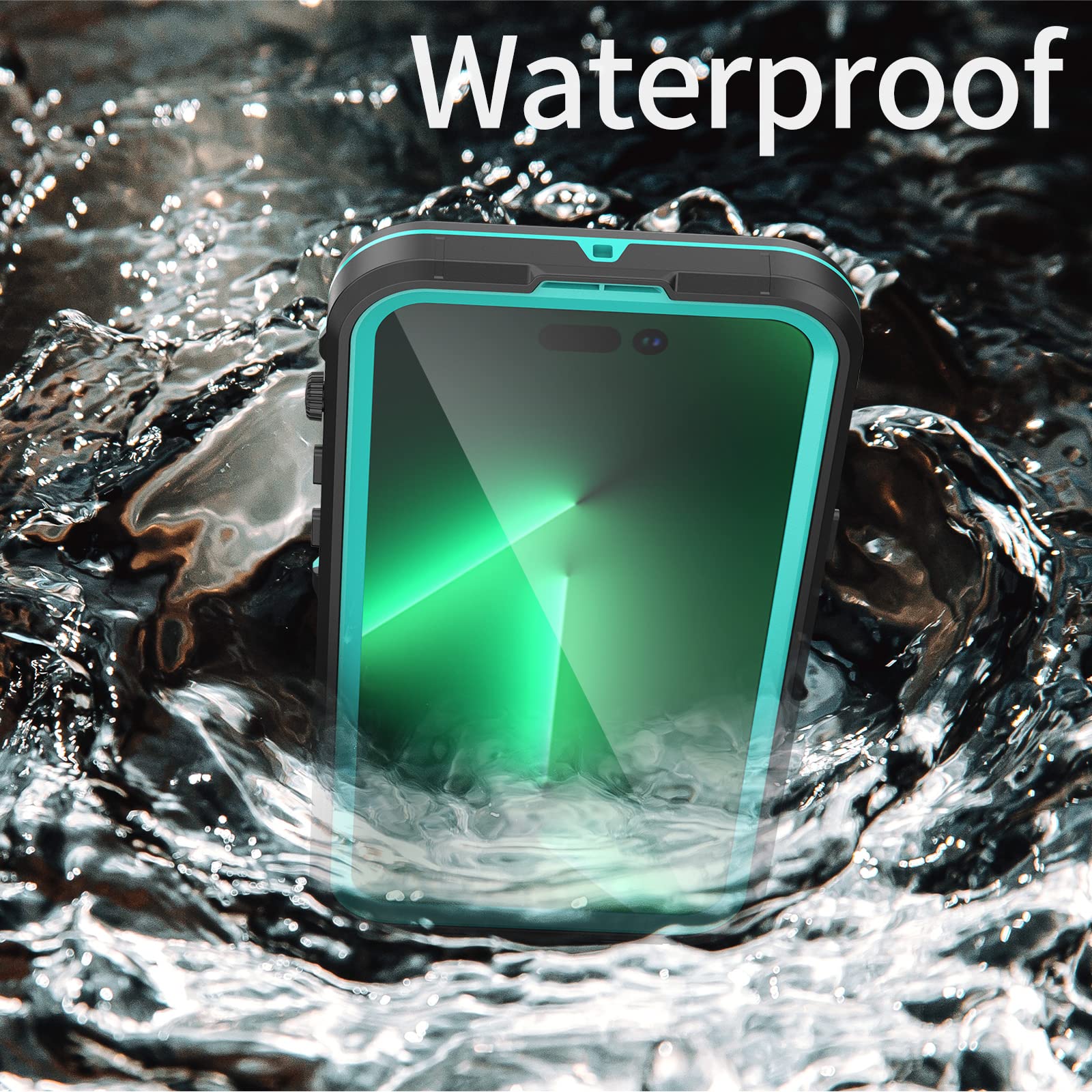 Funda para iPhone 14 Pro Max/14 Pro/14 Plus/14,[IP68 Impermeable] 360 Grados Protección Grado Militar Totalmente sellada bajo el Agua Case con Protector de Pantalla,Blue,14 Pro MAX