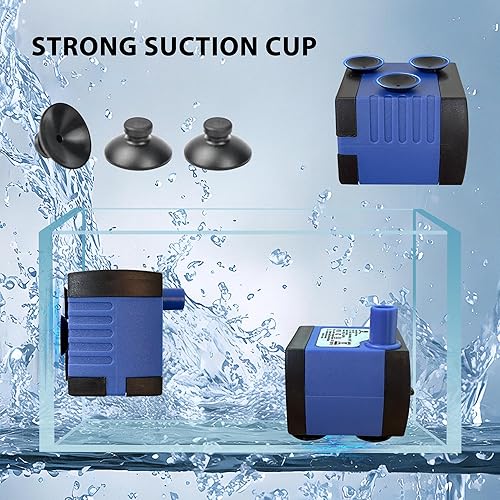 Miniatura 2 de CHANCS Bomba de agua de CA 110V 2.5W 160LH 42GPH alta elevación 1.48ft pequeña bomba sumergible para humidificadores