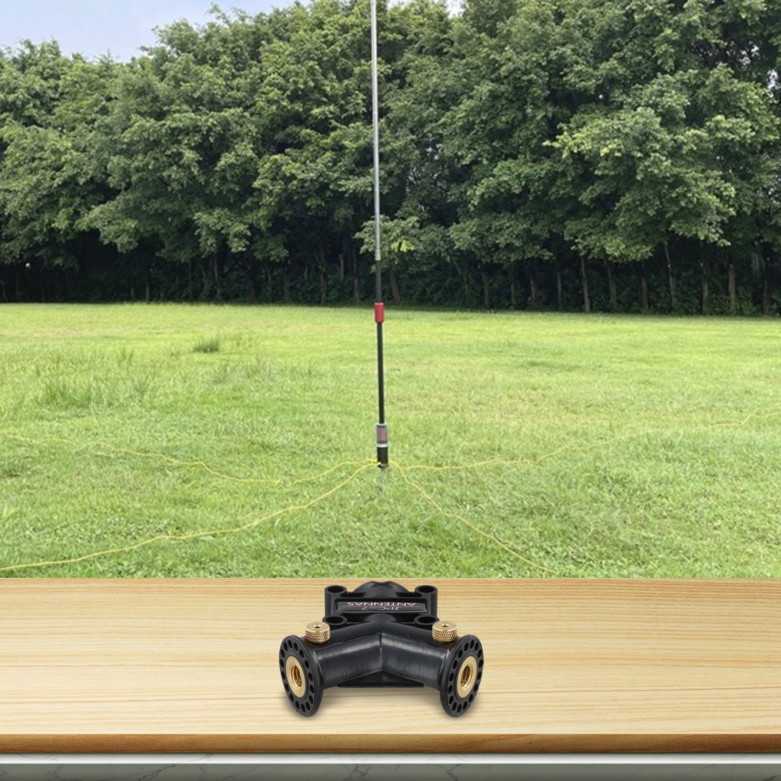 Base antenna a V per JPC-7 M10 5,58 m, supporto portatile in alluminio con filettatura M10 per comunicazioni radio esterne, nero
