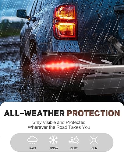 Miniatura 4 de Kit de luz de freno y placa para portabicicletas, luz trasera LED ovalada de 6 pulgadas, 10 LED, 2 unidades, certificado FMVSS108, luces traseras