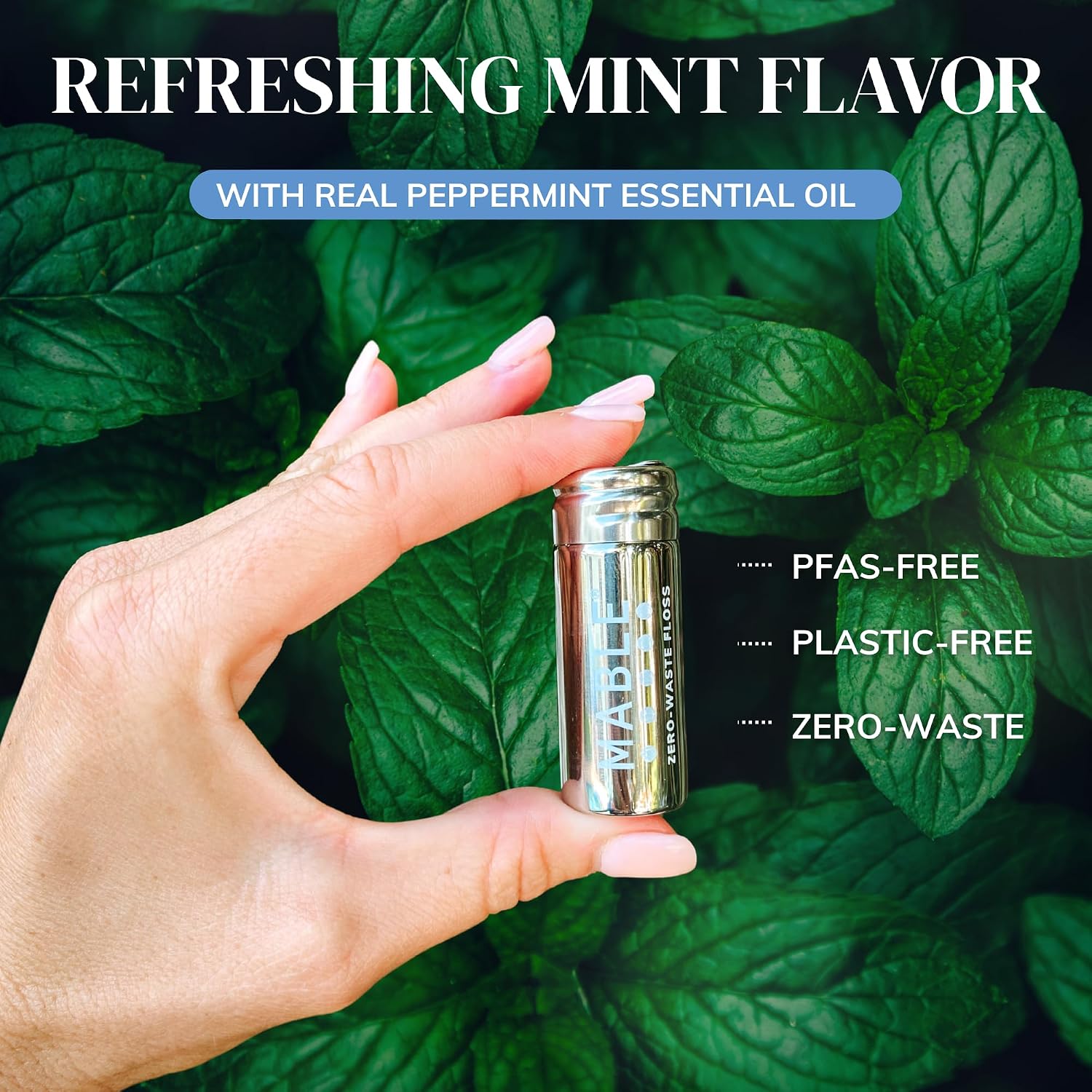 Refillable Dental Floss | Silk Dental Floss | Reusable & Refillable Stainless Steel Container | Comes with 33 Yards of Natural Silk Floss image 4