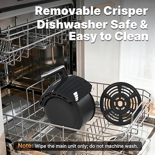 Miniatura 8 de Freidora de aire compacta pequeña, 2.1 cuartos de galón, 4 en 1 pequeña mini freidora de aire compacta, hornear, asar, recalentar, 98% menos de