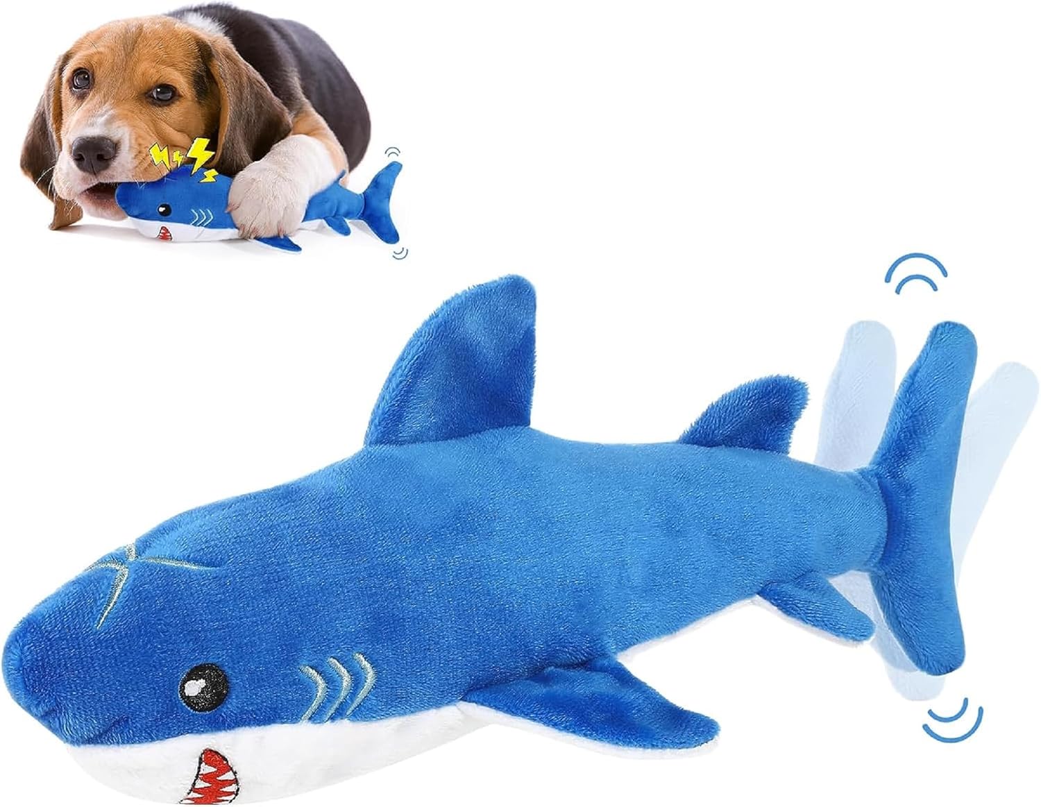 Pet Supplies Pawaboo Squeak Dog Toys, Shark Rechargeable Squeaker Dog