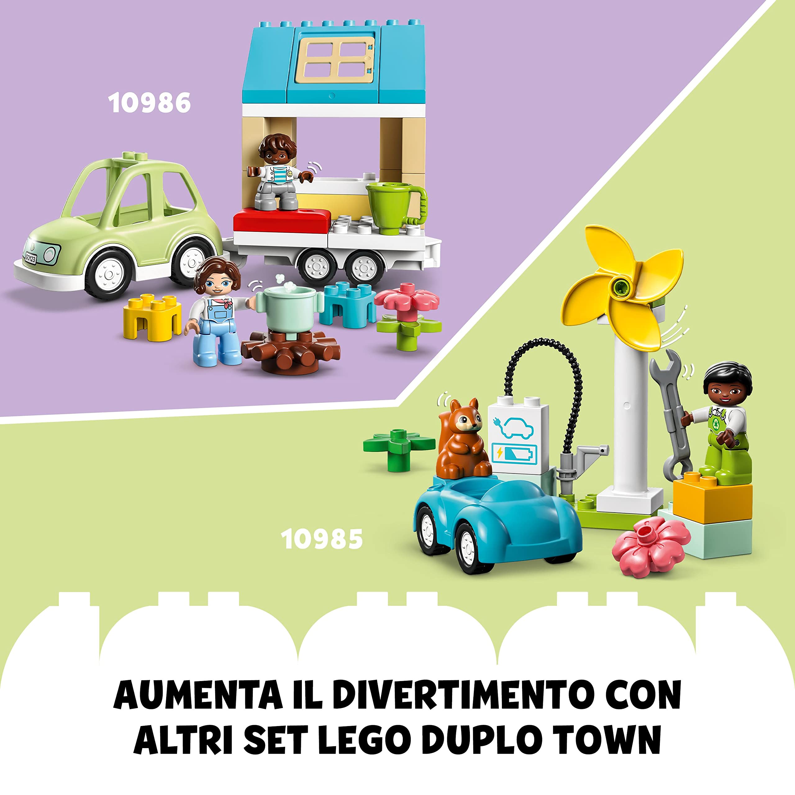 LEGO DUPLO Town Cantiere Edile con Bulldozer, Betoniera e Gru Giocattolo, Idea Regalo per Bambini e Bambine da 2 Anni, Giochi Educativi e Sensoriali con Luci, Suoni e Mattoncini Grandi 10990