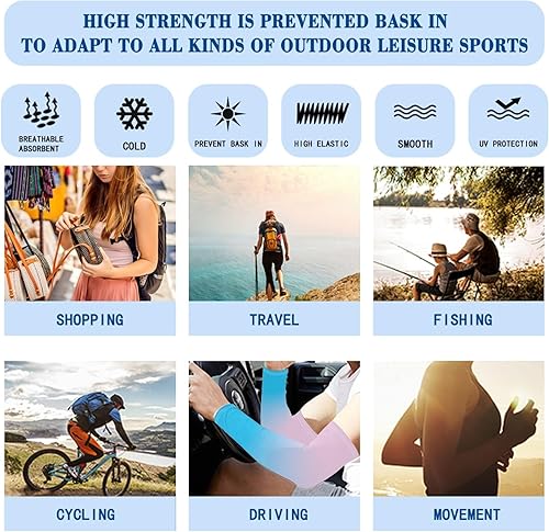 Vista 13 de CLOHOMIN Mangas de brazo para hombres y mujeres elásticas para cubrir tatuajes, manga deportiva refrescante para correr, ciclismo, baloncesto, fútbol