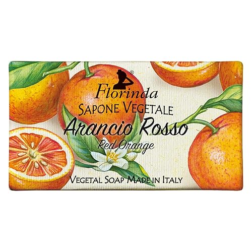 Florinda Frutas Barra de Jabón Vegetal Naranja Rojo 50 G 1.76 Oz
