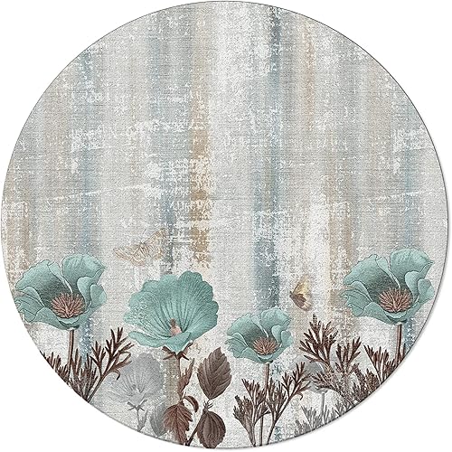 Miniatura 2 de Elegante alfombra redonda de 4 pies, lavable para interiores, dormitorio, cocina, baño, sala de estar, comedor, lavandería, oficina, área y