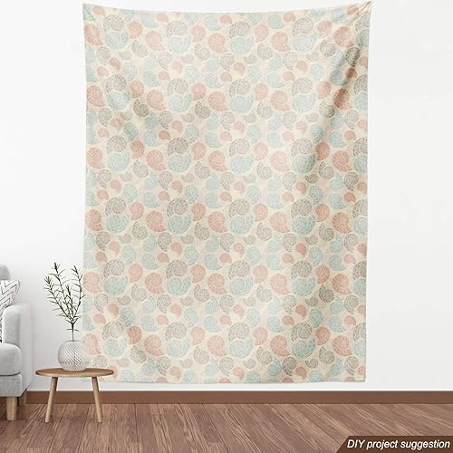 Vista 263 de Lunarable The Yard, tela azul real de The Yard, patrón de cerámica inspirado en el Medio Oriente estilo marroquí, estampado oriental, tela de satén