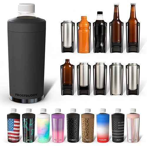 Universal Buddy XL Can Cooler by Frost Buddy - Fits 12-ounce, 16-ounce, 20-ounce, and 24-ounce Cans and Bottles - Keep Your Drinks Refreshingly Chilled for over 12 hours (Dark Night)