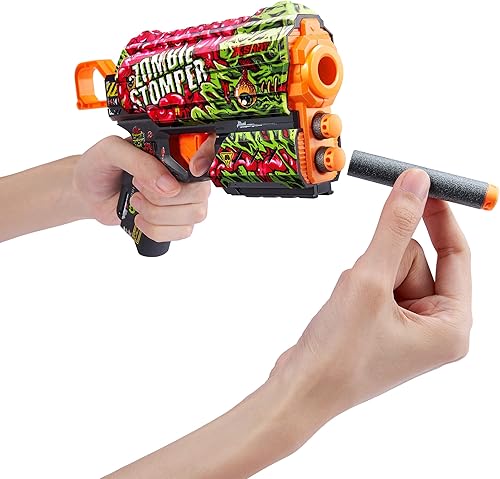 Miniatura 11 de XSHOT Skins Flux - Illustrate (paquete de 2 + 16 dardos) por ZURU, fácil recarga, tecnología de dardos de bolsillo de aire, lanzador de dardos