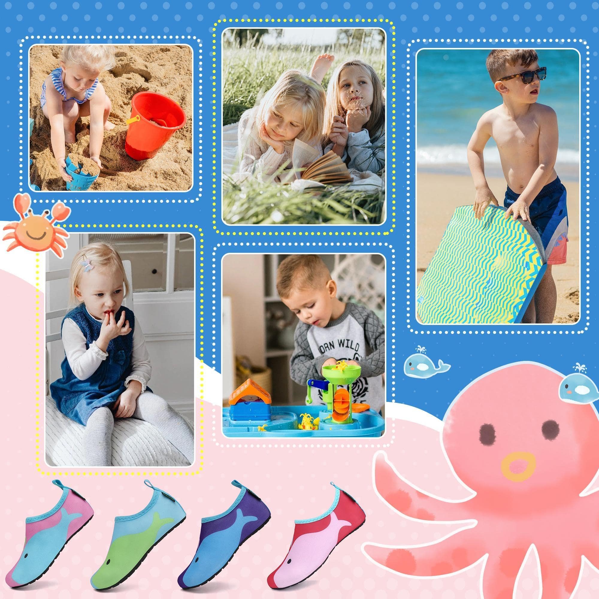SAGUARO Niños Zapatos de Agua Descalzo Barefoot Respirable Calcetines de Natación Antideslizante de Surf Piscina Playa Yoga Calzado Talla 20-37 EU