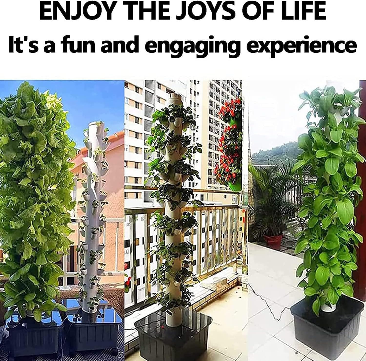 Sistema de cultivo hidropónico vertical para interiores, kit de torre de cultivo automático, 15 capas para cultivar 45 plantas, hierbas frescas, frutas, verduras
