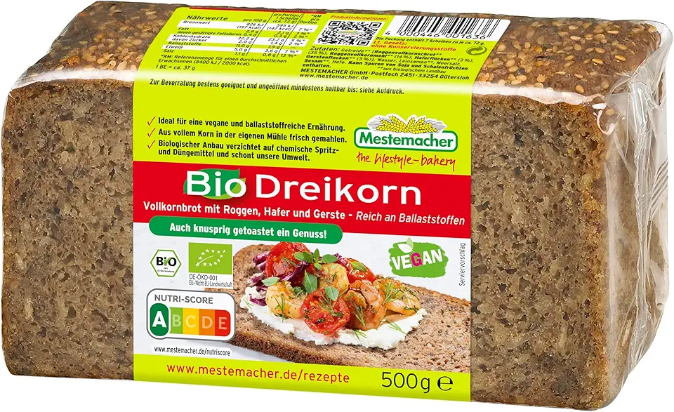 Mestemacher Pão Bio-Triplo 500G Orgânico Stuttgart
