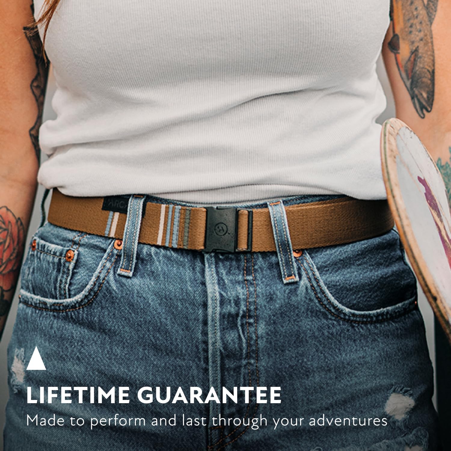 Arcade The Original Slim Unisex Adventure Belt, Narrow Width Elastic Stretch Webbing, Micro Adjust Buckle - Image 5