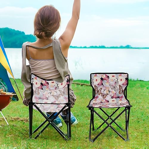 Miniatura 2 de Outdoor Folding Butterfly Orchids Camping Chairs for Adults Portable Camping Chair Lightweight Lawn Chair 202a3083