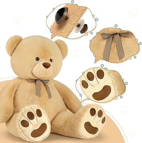 Miniatura 3 de MaoGoLan Oso de peluche gigante de 43 pulgadas, oso de peluche grande para baby shower, oso de peluche grande para novia, novio, esposa, niños