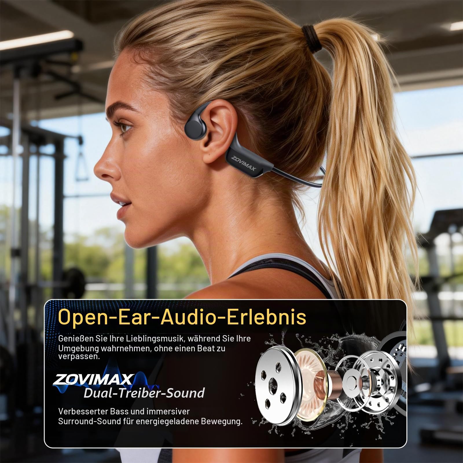 Knochenschall Kopfhörer, Bluetooth 6.0 Open Ear Kopfhörer