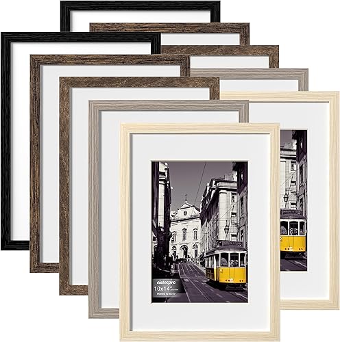 Vista 19 de eletecpro Juego de 10 marcos de fotos de 8 x 10 pulgadas, collage de fotos, decoración de pared, fotos de 5 x 7 con paspartú o de 8 x 10 pulgadas