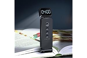 Book Light LED Time Rechargeable: Ultralight Metal Clip-on Bookmark Lamp for Night Reading