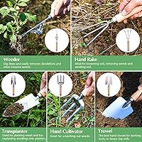 Vista 5 de 9-Piece Gardening Tools Set - Complete Gardening Kit with Heavy-Duty Stainless Hand Tools, Durable Storage Bag with Garden Accessories, Ideal