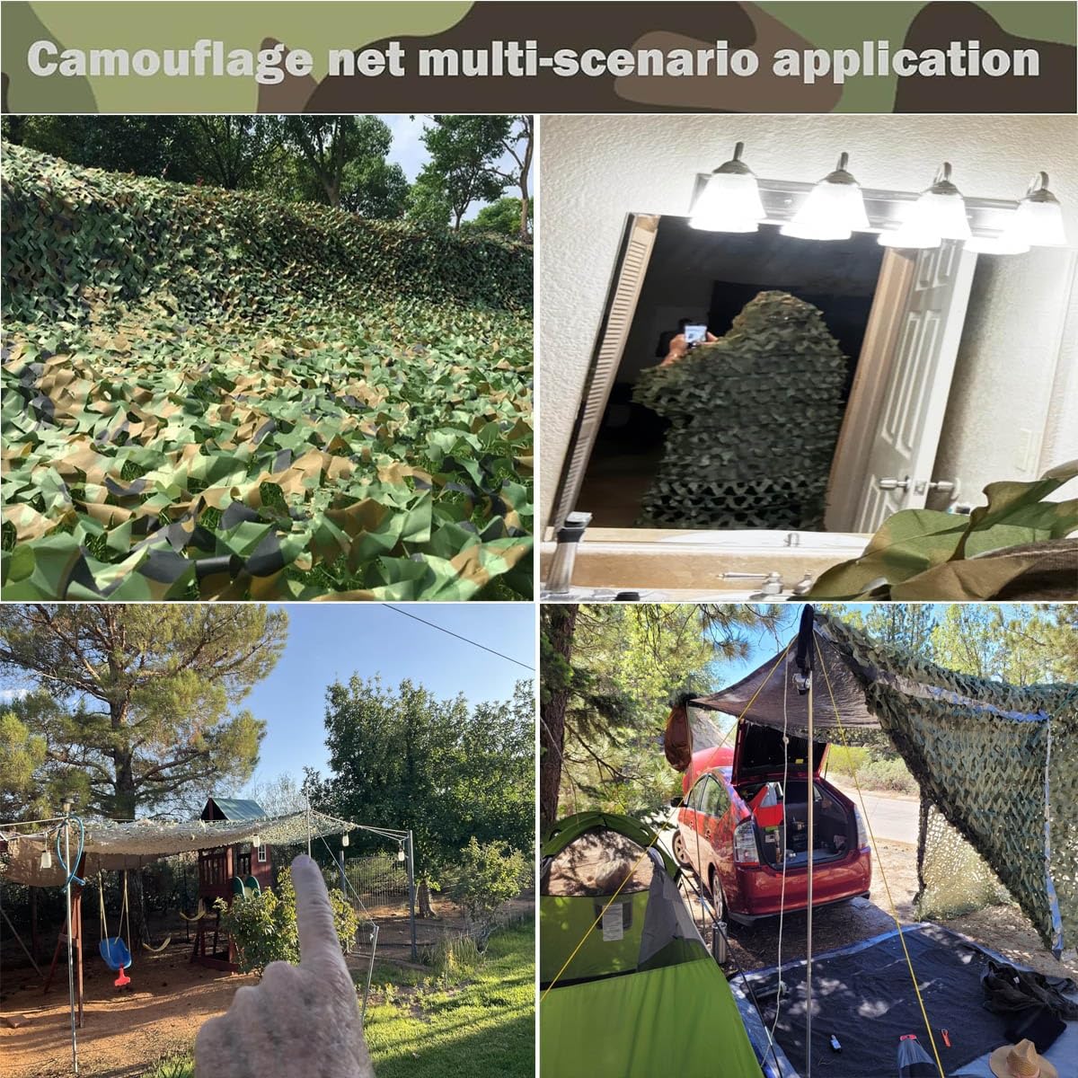 Genérico Red de Camuflaje Militar Profesional para Observacion de Aves Fotografia Naturaleza Malla de Ocultacion Exterior Malla de Sombreo Proteccion Solar Tela Oxford 210D Bosque Sombra