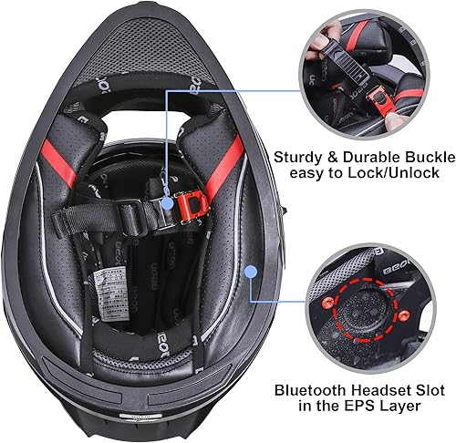 Miniatura 5 de Full Face Motorcycle Helmet, Street Bike Helmet with Clear&Tinted Visors and Multiple Vents, Motocross Casco DOT Approved for Adult Men Women