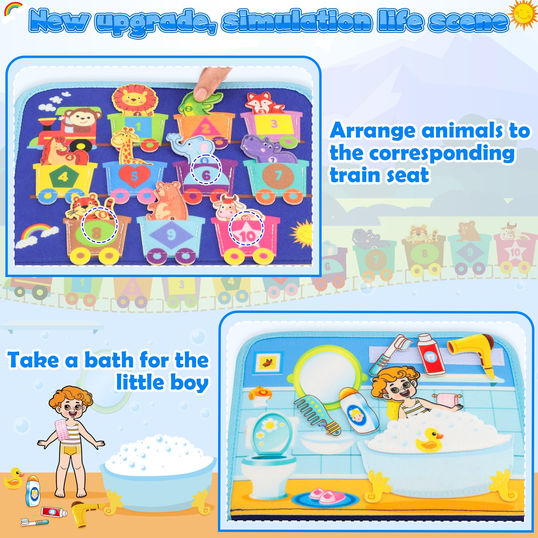 Gontence Busy Board - Giochi Bambini 2 3 Anni - Giochi Montessori 1 Anno - Giochi Educativi 3 4 5 Anni - Pannello Sensoriale Montessori - Regalo