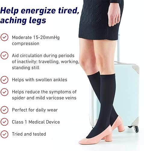 Miniatura 3 de Calcetines de compresión Neo G Travel para mujer - Energizantes piernas cansadas y doloridas. Compañero de vuelo perfecto, ideal para largos