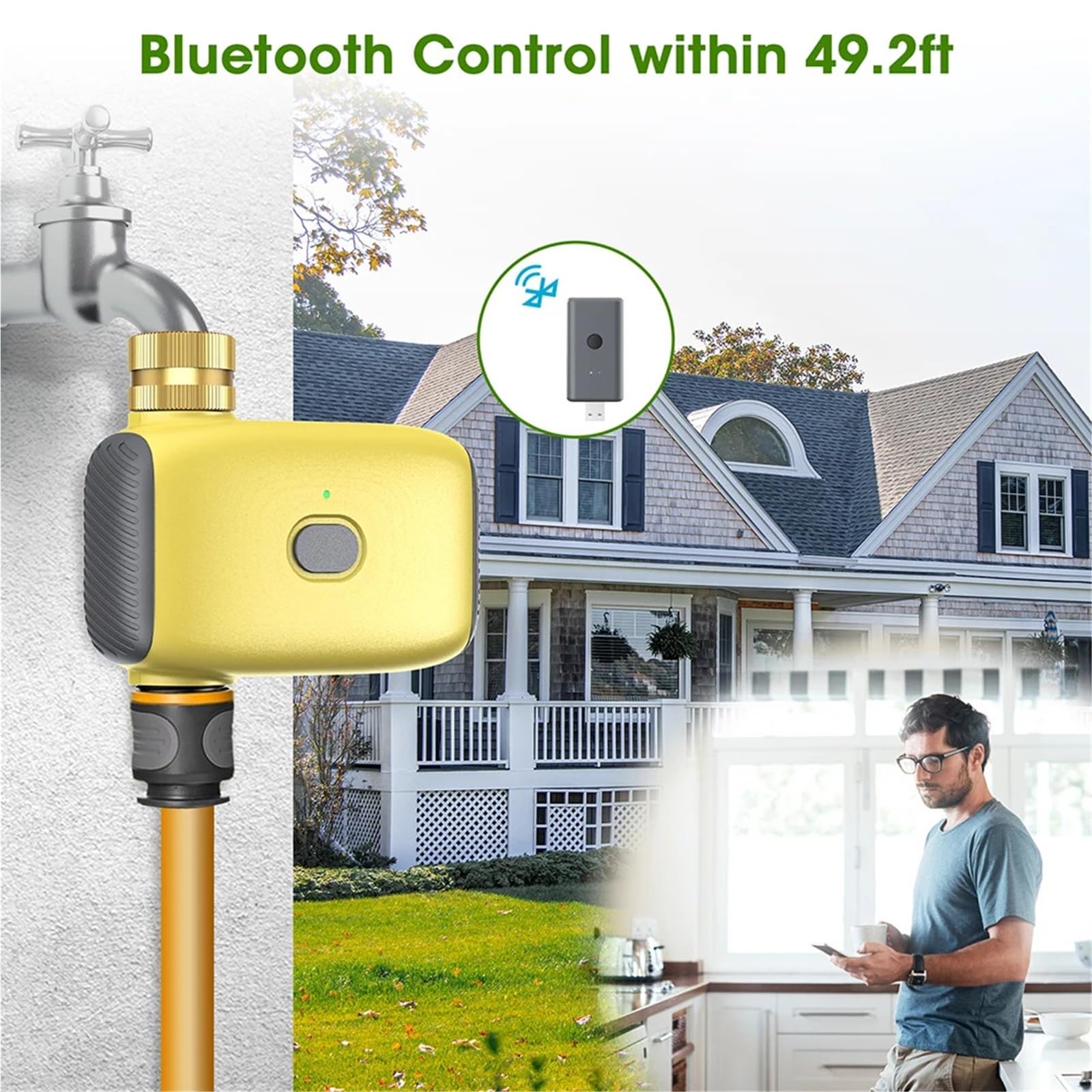 Timer nawadniania, 1-strefowy zegar nawadniający Bluetooth Automatyczny zegar nawadniający Inteligentny system nawadniania(Without a gateway)