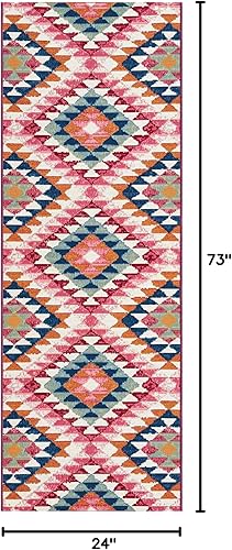 Miniatura 2 de Unique Loom Outdoor Southwestern Collection - Alfombra de área - Fethiye (2 pies x 6 pies 1 pulgada, multidorado)