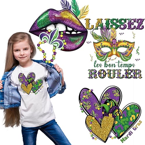 Parches de calcomanías para planchar de carnaval, Mardi Gras, máscara de transferencia térmica, lavable, transferencia de calor, apliques de vinilo