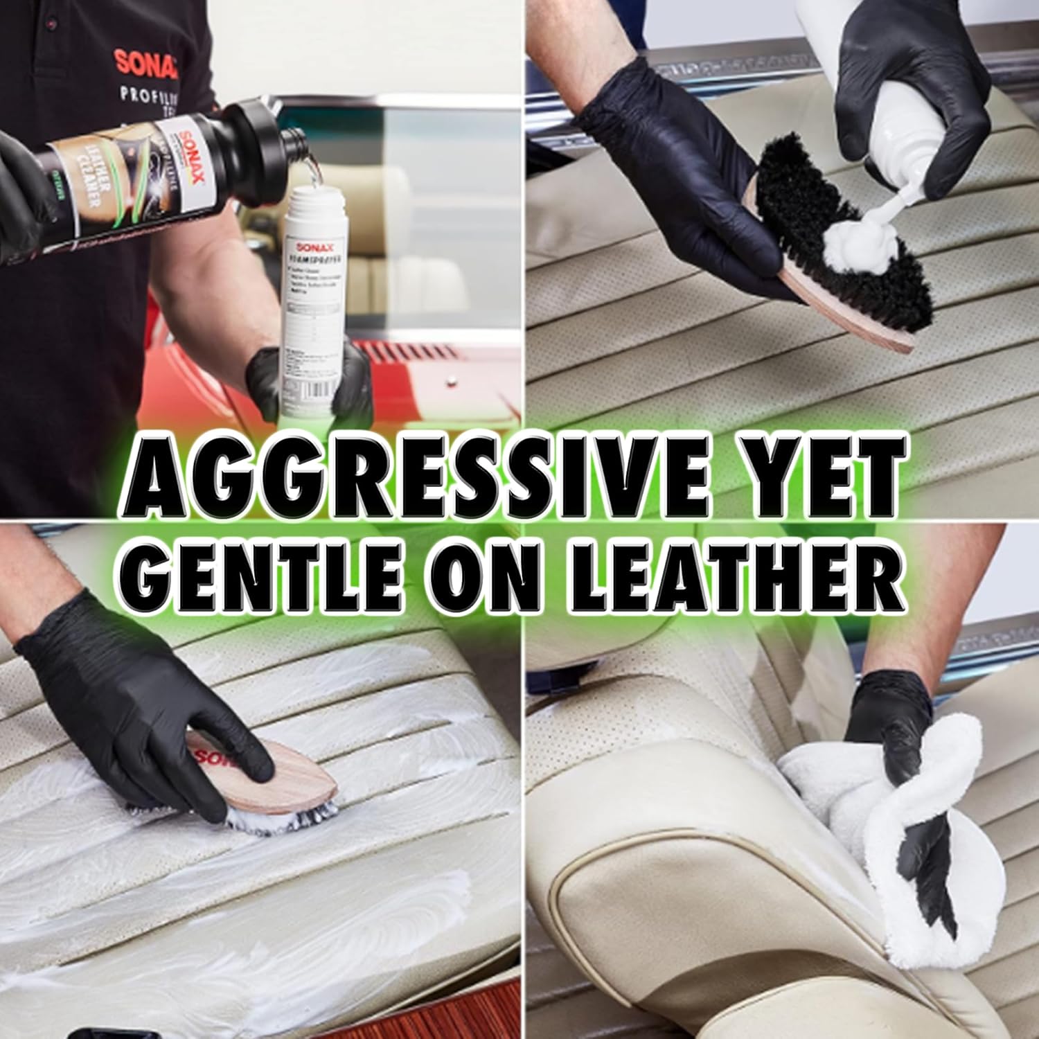 SONAX Profiline Leather Cleaner | Professional-Grade Deep Cleaner for Smooth | Removes Stubborn Dirt, Grease & Blue-Jean Stains | Fast-Acting & Safe for Most Surfaces | 270300 | 1L - Image 3