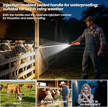 Rechargeable Cattle Prod 42.5 Inch with LED Light for Livestock