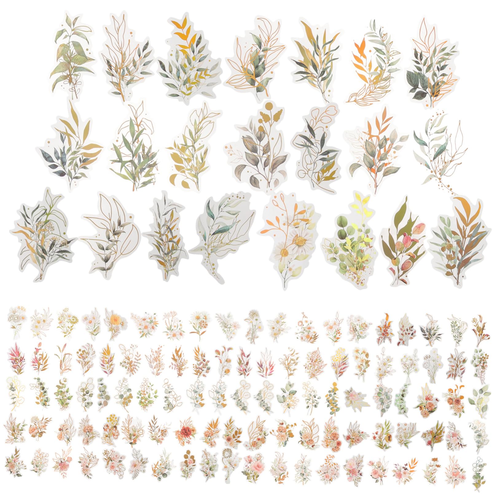 HOMSFOU Pegatinas De Plantas Holográficas Para Scrapbooking Adornos Decorativos Adhesivos Para Manualidades Estilos Mezclados 240 Piezas X 5