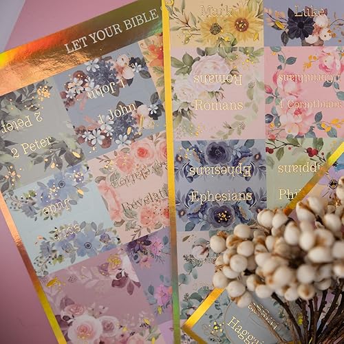 Miniatura 6 de UPAFEXXI - Pestañas laminadas de la Biblia para mujeres y hombres (letras doradas en relieve) Reposición de pestañas de impresión grandes, fáciles