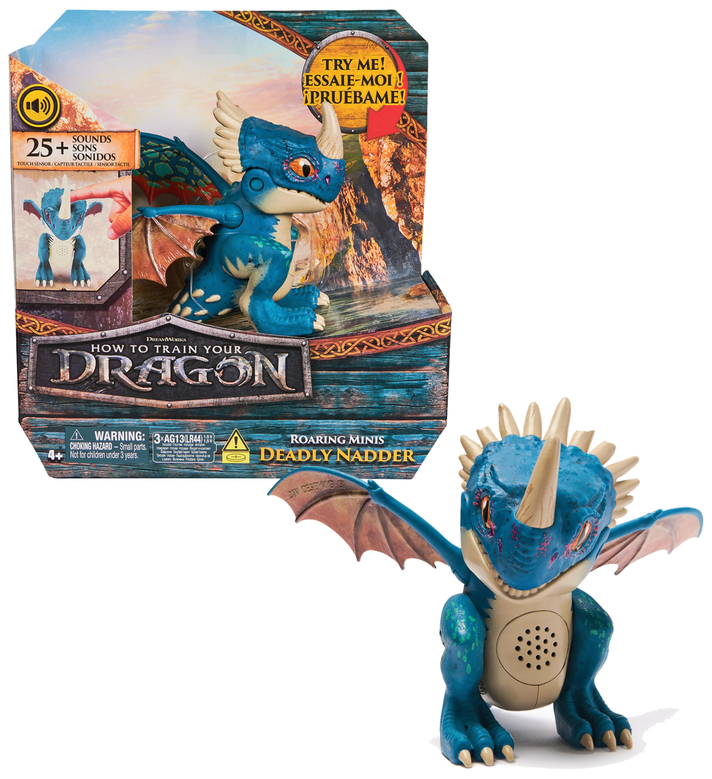 Dreamworks How to Train your Dragon, Interaktiver Mini-Drache Sturmpfeil, Figur mit Soundeffekten, Spielzeug für Kinder ab 4 Jahren