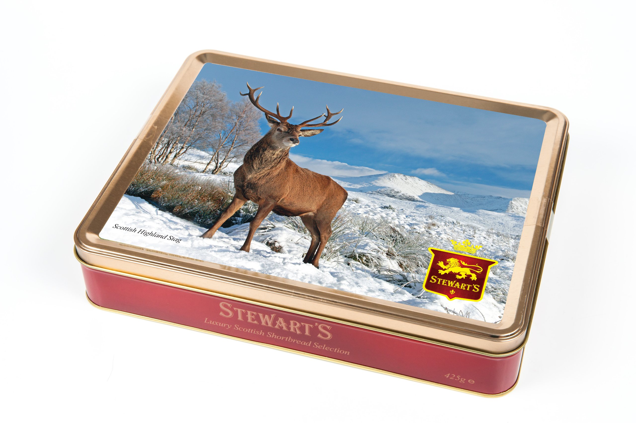 Stewart's Scottish Highland Stag Tin with Shortbread Biscuits 400 g