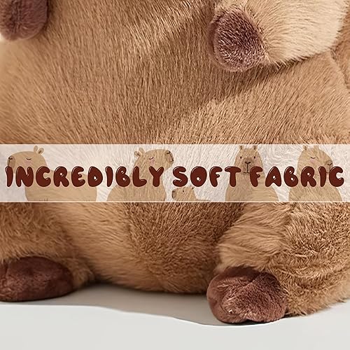 Miniatura 3 de Capybara - Lindos animales de peluche Capybara de 9.8 pulgadas con mochila de tortuga, juguetes de peluche Kawaii Capibara para niños, roedores,