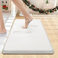 Vista 115 de Smiry Alfombra de Baño de Espuma Viscoelástica 47x24, Alfombras de Baño Extra Suaves y Absorbentes, Alfombra Antideslizante Lavable para Suelo, Gris