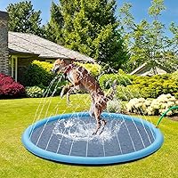 Vista 2 de Almohadilla de aspersor para perros – Bañera de piscina para mascotas de 67 pulgadas de grosor, juego de verano para mascotas y juguetes acuáticos