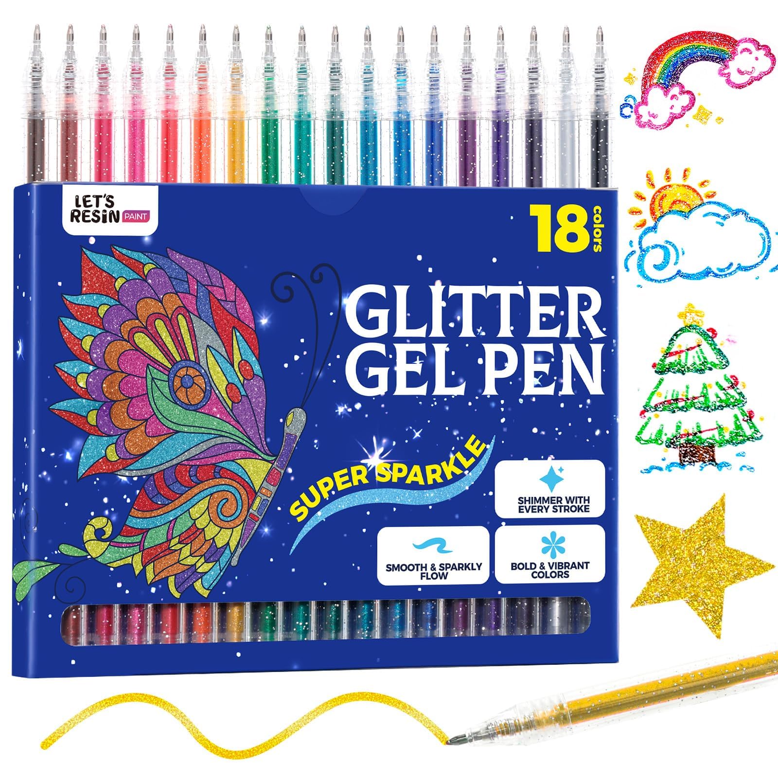 LET'S RESIN Glitter Gel Pens