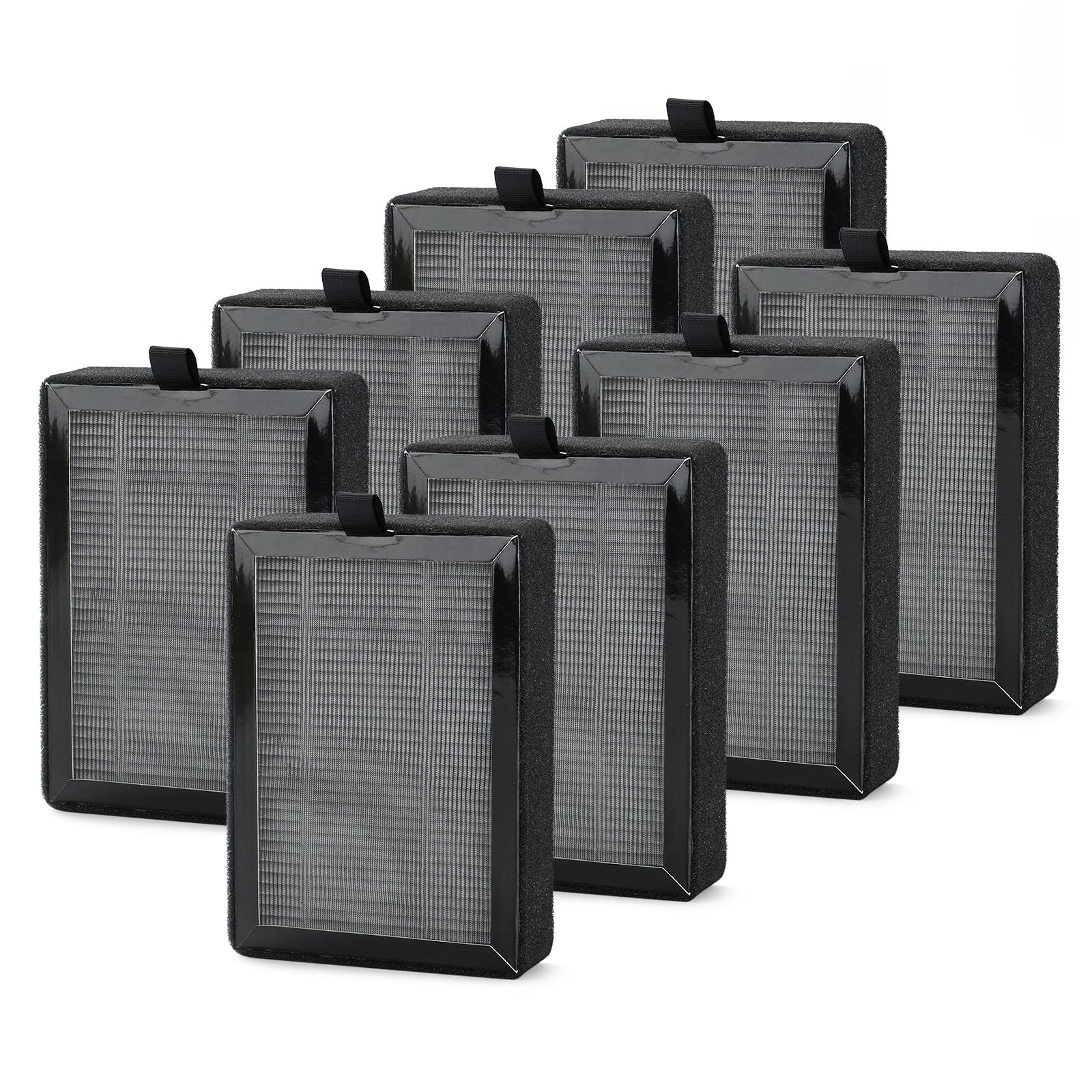 LV-H128 Replacement HEPA Filter for LEVOIT LV-H128, PUURVSAS (HM669A), ROVACS (RV60) Air Cleaner Purifier, LV-H128-RF, 8 Pack