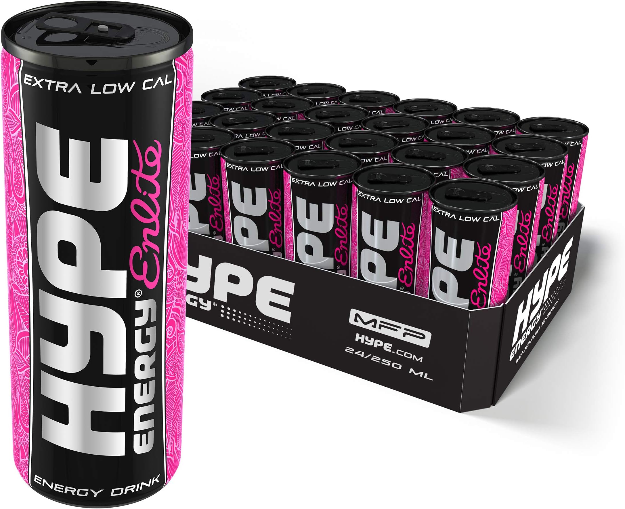 Hype Energy ENLITE 250ml Low Cal Drink with Caffeine (Pack of 24), EEL17AMEU01-G