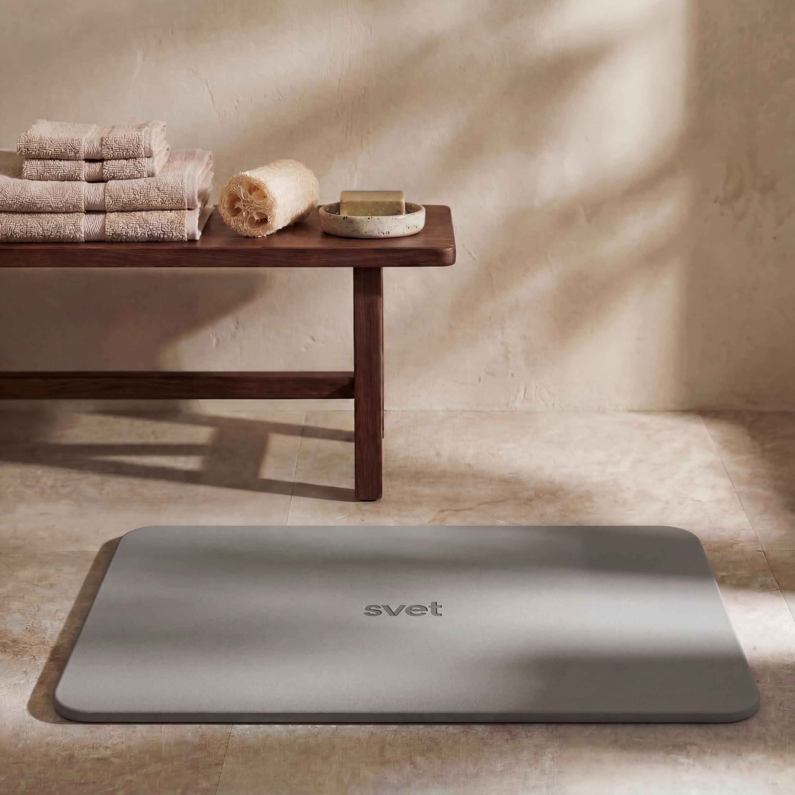 Svet - Alfombra Diatomita Baño - Secado Rápido y Ultra Absorbente, Antideslizante, Antibacteriana y Antihongos, Alfombrilla Baño Diatomita de Piedra. (Mármol Clásico) — view 12
