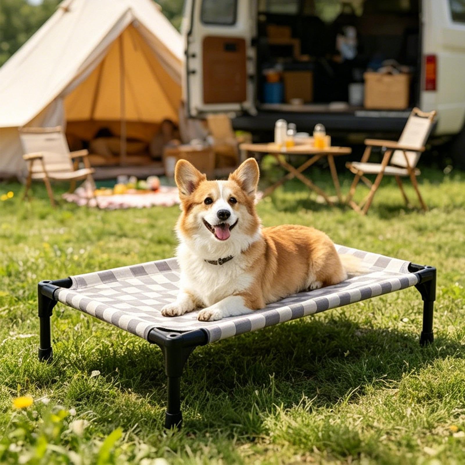 Hundekissen für Welpen & Katzen – Bequem, Abnehmbar, Für Alle Jahreszeiten, Geeignet Für Drinnen & Draußen: Wohnzimmer, Balkon, Hof, Garten, Camping