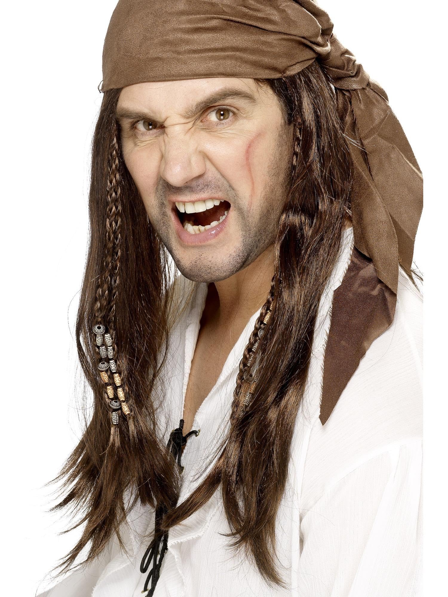 Smiffys Men's Brown Buccaneer Pirate Wig