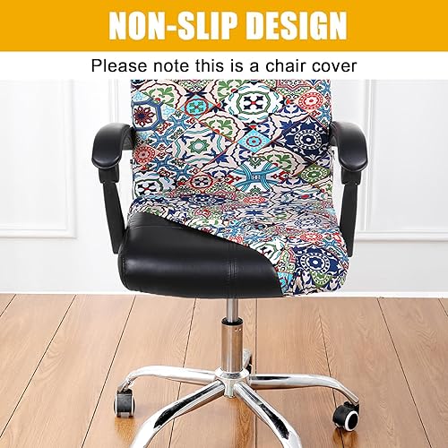 Miniatura 2 de smiry - Funda protectora para silla de oficina, cubierta estampada y elástica para silla, removible, lavable y resistente al polvo con cremallera,
